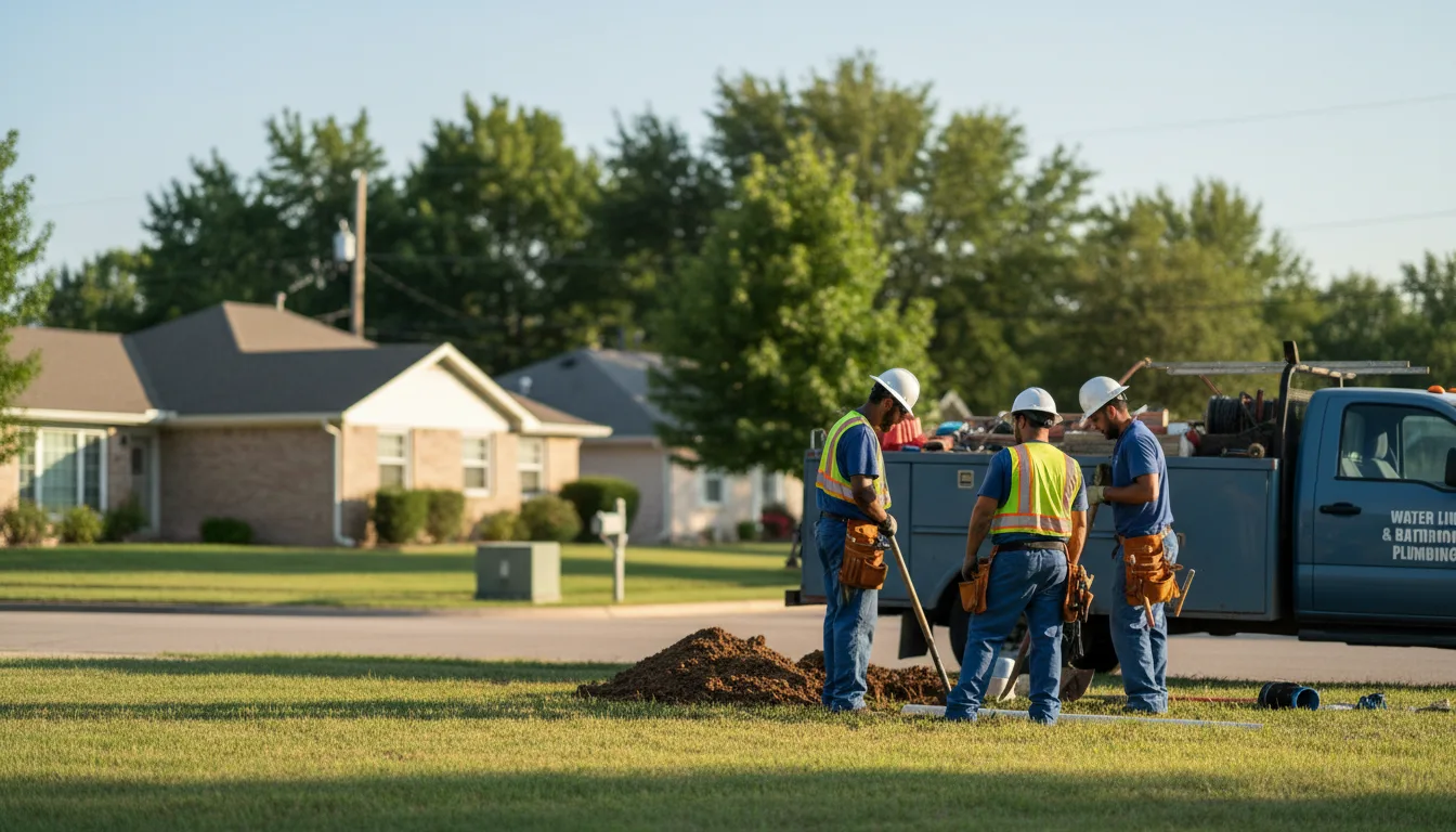 Residential water line and bathroom plumbing service in Davenport, IA